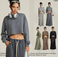 Washed Loose Edge Short-sleeved T-shirt Top For Women