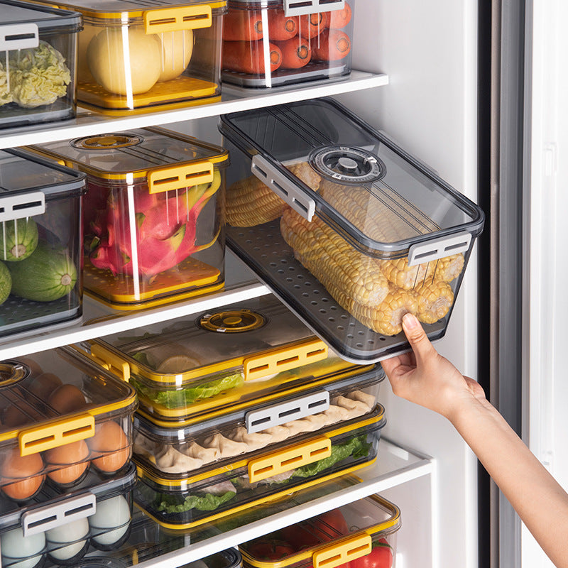 Refrigerator storage box food grade PET – transparent fresh-keep front view