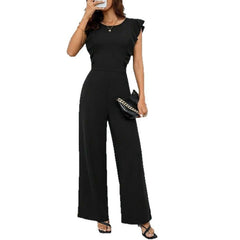 Women's High Waist Ruffles Wide Leg Jumpsuit