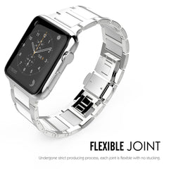 Universal Stainless Steel And Black Ceramics Apple Stainless Steel Strap