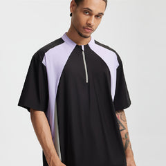 Fashion Men's Stitching Lightweight Long Short Sleeve