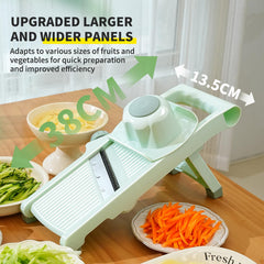 Mandoline vegetable slicer julienne grater – mint green chopper drain basket