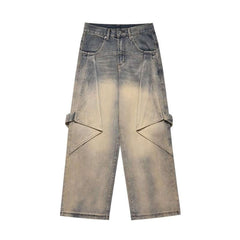 Ten Three Rows Fried Street Retro Deformation Slightly Flared Jeans