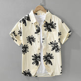 8286 Japanese Trendy Printed Short Sleeve Shirt