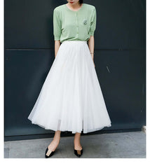 Fashion Wide Hem Gauzy Skirt For Women