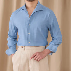 British Men Draping Anti-wrinkle One-piece Collar Casual Long-sleeved Shirt