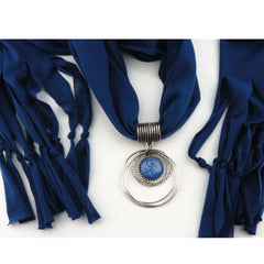 Tassel Jewelry Scarf Polyester Jersey Alloy Pendant Women's Shawl