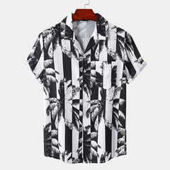 Men's Short-sleeved Shirt Stylish Beach Style Printed Shirt
