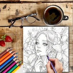 Fairy coloring book for adults – whimsical pattern mindful relaxation art
