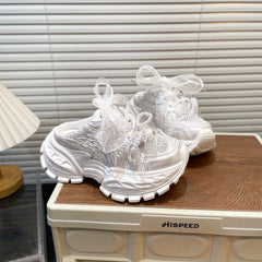 Pearl Lace Bow Baby Girl Daddy Shoes