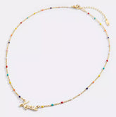 Airy Multiple Name Necklace Personalized Name Necklace Colorful Enamel Chain