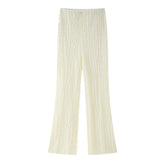 Top And Trousers Two-piece Set With Pointed Lace At Hem