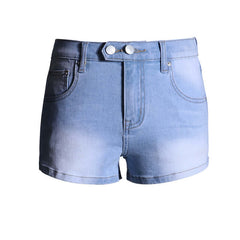 Elastic Low Waist Denim Shorts For Women