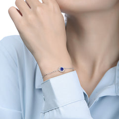 S925 Silver Inlaid Sapphire Women's Bracelet