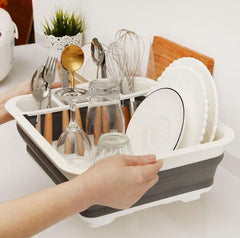 Folding kitchen dish drying rack – retractable foldable flat storage