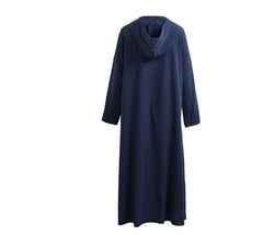 Cotton linen large size long sleeve dress