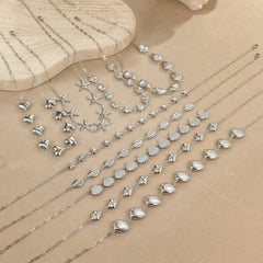 Ocean Wind Stainless Steel Sea Star Shell Pendant Necklace