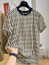 Men's Casual Loose Textile Short Sleeve Stripes