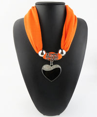 Women's Fashion Simple Heart-shaped Pendant Scarf