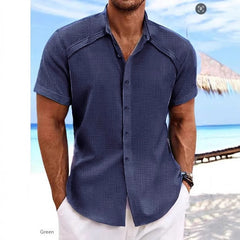 Hawaiian Casual Short Sleeve Solid Color