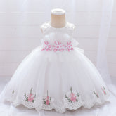 Floral Dress Foot Embroidery Flower Girl Wedding Dress Evening Party