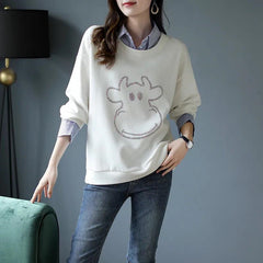 Women's Autumn Winter False-two-piece Sweater Shirt Collar