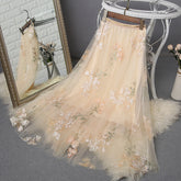 Fashionable Mesh Embroidered Long Skirt