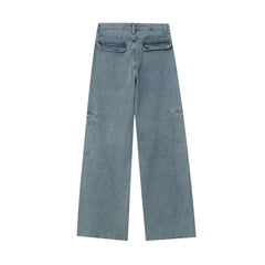 Summer Women's Mid-waist Wide-leg Straight Jeans Women