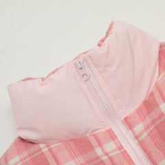 Sweet Girl Plaid Stitching High Quality Cotton Coat Jacket