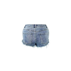 European And American Denim Shorts Metal Ring