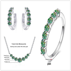 4.5 Karat Moissanite Suit Sterling Silver Jewelry Suit