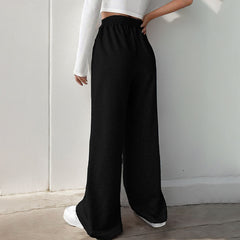 High Waist Pure Color Wide-leg Casual Pants Women