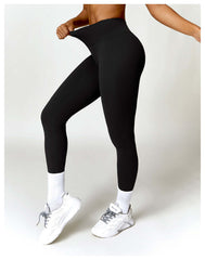 Belly Contracting Hip Lifting Brushed High Waist Yoga Pants