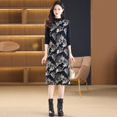 Jacquard Plus Size Wool Dress Women
