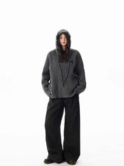 Loose Hooded Sweatshirt Coat Women's Sweater