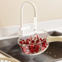 Fruit drain basket with lid – concealed foldable handle design