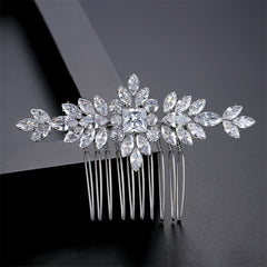 S925 Pure Silver Moissanite Fashionable New Bride Hair Comb Light Luxury Headwear