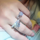 S925 Sterling Silver Solitaire Diamond Solitaire Diamond Ring 123 carat Diamond Ring Wedding Engagement Ring Women