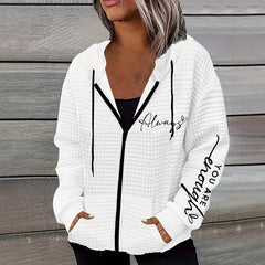Women's New Fashion Letter Zipper Sweater