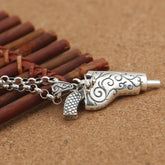 Men's Punk Style Domineering Pistol Exquisite Thai Silver Pendant