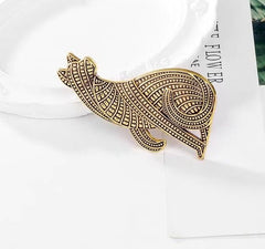 Cute Cat Brooch With Ancient Animals