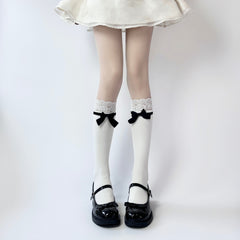 Japanese Jk Bowknot Sweet Lace Lolita Socks Mid-calf