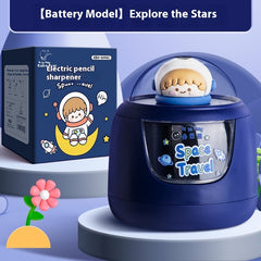 Electric pencil sharpener for kids – dark blue 83x96mm compact design
