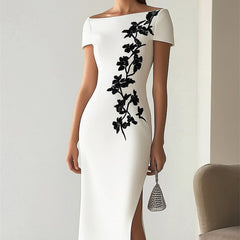 Off Neck Digital Printed Dress