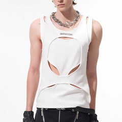 Men's Summer Sleeveless Waistcoat Hollow White Thread Vest