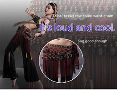 Belly Dance Waist Scarf Performance Tassel Hip Scarf Ethnic Tribe Dance Costume Belly Dance Waist Chain