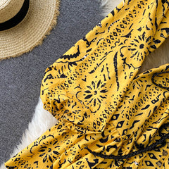 Short Dress With Stand Collar And Buttoned Lantern Sleeves