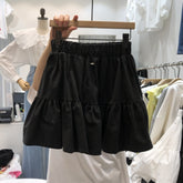 New High Waisted Elastic Drawstring Ruffled Skirt For Women