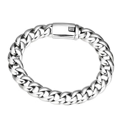 925 Sterling Silver National Style Glossy Cuban Bracelet