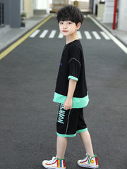 Middle-aged Children's Printed Two-piece Clothing